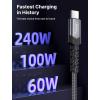 imageJSAUX 240W USB C to USB C Cable 10FT USB C Cord Type C Fast Charging for MacBook iPad Dell XPS iPhone 17iPhone AiriPhone 17 ProiPhone 17 Pro Max iPhone 1615 Samsung Galaxy Pixel  BlueGrey