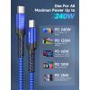 imageJSAUX 240W USB C to USB C Cable 10FT USB C Cord Type C Fast Charging for MacBook iPad Dell XPS iPhone 17iPhone AiriPhone 17 ProiPhone 17 Pro Max iPhone 1615 Samsung Galaxy Pixel  BlueBlue
