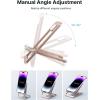 imageJSAUX Cell Phone Stand Foldable Aluminum Adjustable Phone Holder for Desk Portable Travel Essentials Office Accessories for iPhone 17 16 15 14 13 Pro Max Samsung S25 S24 S23 Ultra KindleGrayPink