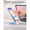 imageJSAUX Cell Phone Stand Foldable Aluminum Adjustable Phone Holder for Desk Portable Travel Essentials Office Accessories for iPhone 17 16 15 14 13 Pro Max Samsung S25 S24 S23 Ultra KindleGrayPink