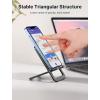 imageJSAUX Cell Phone Stand Foldable Aluminum Adjustable Phone Holder for Desk Portable Travel Essentials Office Accessories for iPhone 17 16 15 14 13 Pro Max Samsung S25 S24 S23 Ultra KindleGrayBlack