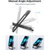 imageJSAUX Cell Phone Stand Foldable Aluminum Adjustable Phone Holder for Desk Portable Travel Essentials Office Accessories for iPhone 17 16 15 14 13 Pro Max Samsung S25 S24 S23 Ultra KindleGrayBlack