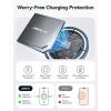 imageJSAUX Charger for iPhone 17 Magsafe Wireless Charging Compatible with iPhone 17 Air Pro Max1615141312 Series Magnetic Mag Safe Charging Pad Aluminum Alloy USB ampamp USB C Dual Ports  BlueBlue