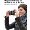 imageJSAUX Magnetic SSD Clip for iPhone 171615 Pro ampamp Pro Max Filming Accessories for Recording ProRes to SSD ampamp M2 with Adjustable Hook and Loop Strap and Powerful Magnet to Hold External StorageBasicBlackBasic