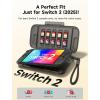 imageJSAUX Protective Case for Nintendo Switch 2 2025 Hard Carrying Shell Slim ampamp Portable Dustproof Builtin 10 Game Card Slot TravelCarry Full Protection Cover  Translucent Black PC0116Black
