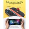 imageJSAUX Thumb Grips for Nintendo Switch 2 2025 Switch Thumb Grip Caps Ergonomic Design Enhanced Gaming Grip Comfortable ampamp Durable Joycon Grip Button Stick Cover  Purple 3Pairs6pcsRed and Beige