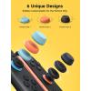 imageJSAUX Thumb Grips for Nintendo Switch 2 2025 Switch Thumb Grip Caps Ergonomic Design Enhanced Gaming Grip Comfortable ampamp Durable Joycon Grip Button Stick Cover  Purple 3Pairs6pcsBlackBlue and Orange12pcs