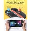 imageJSAUX Thumb Grips for Nintendo Switch 2 2025 Switch Thumb Grip Caps Ergonomic Design Enhanced Gaming Grip Comfortable ampamp Durable Joycon Grip Button Stick Cover  Purple 3Pairs6pcsBlue and Orange