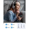imageJSAUX USB Type C to 35mm Female Headphone Jack Adapter USB C to Aux Audio Dongle Cable Cord Compatible with iPhone 17 Pro Max16 Pro15 Samsung Galaxy S24S23S22 Ultra iPad Pro Pixel 98 GreyRed