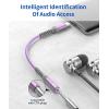 imageJSAUX USB Type C to 35mm Female Headphone Jack Adapter USB C to Aux Audio Dongle Cable Cord Compatible with iPhone 17 Pro Max16 Pro15 Samsung Galaxy S24S23S22 Ultra iPad Pro Pixel 98 GreyPurple