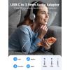 imageJSAUX USB Type C to 35mm Female Headphone Jack Adapter USB C to Aux Audio Dongle Cable Cord Compatible with iPhone 17 Pro Max16 Pro15 Samsung Galaxy S24S23S22 Ultra iPad Pro Pixel 98 GreyGrey