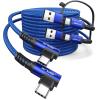 imageJSAUX 100W USB C Cable 2Pack 10FT Right Angle Fast Charging Cord with USB A to C Adapter for iPhone AiriPhone 17 iPhone 17 ProiPhone 17 Pro Max iPhone 1615 Samsung MacBook iPad  RedBlue