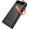 imageJSAUX Power Bank 20000mAh 65W with USB C Charging Cable USB C Laptop Portable Charger PD30 External Battery Pack for Steam Deck iPhone 17161514 MacBook Pro iPad Pro Galaxy S24 ROG Ally XBlack