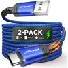 imageJSAUX USB C Cable 2Pack 66ft USB A to USB Cord Fast Charging for iPhone 17 iPhone Air iPhone 17 Pro iPhone 17 Pro Max iPhone 16iPhone 15 Series Samsung S20 S10 Note 20 10 Car Play  RedBlue