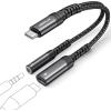 imageJSAUX USB C to 35mm Headphone and Charger Adapter 2in1 Type C to Aux Audio Jack with PD 60W Fast Charging Dongle Cable Compatible with iPhone 16 Pro Max15 Pro Max Galaxy S24S23 Ultra Pixel 7Black