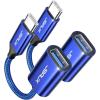 imageJSAUX USB C to USB 30 Adapter 2 Pack USB C Male to USB Female OTG Cable Adapter Compatible with MacBook ProAir iPhone 17 Pro MaxiPhone Air16e1615 Series Samsung Galaxy S25S24S23Blue