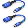 imageJSAUX USB C to USB Adapter 2 Pack Type C 30 OTG Cable On The Go Type C Male to USB A Female Adapter Compatible with MacBook iPhone 16 Pro Max16 Plus16e15 Samsung Galaxy S25S24S23RedBlue