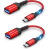 imageJSAUX USB C to USB Adapter 2 Pack Type C 30 OTG Cable On The Go Type C Male to USB A Female Adapter Compatible with MacBook iPhone 16 Pro Max16 Plus16e15 Samsung Galaxy S25S24S23RedRed