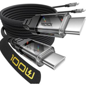 imageJSAUX 100W USB C to USB C Cable for iPhone 17 USBC Type C Charge Cord 5A Fast Charging Compatible with iPhone 17 Air 16 15 Pro Max Samsung Galaxy S25 S24 MacBook iPad Pro Carplay 66FT66FT RedCrystal Black