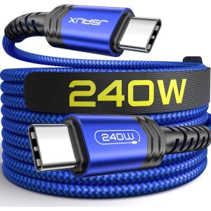 imageJSAUX 240W USB C to USB C Cable 10FT USB C Cord Type C Fast Charging for MacBook iPad Dell XPS iPhone 17iPhone AiriPhone 17 ProiPhone 17 Pro Max iPhone 1615 Samsung Galaxy Pixel  BlueBlue