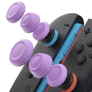 imageJSAUX Thumb Grips for Nintendo Switch 2 2025 Switch Thumb Grip Caps Ergonomic Design Enhanced Gaming Grip Comfortable ampamp Durable Joycon Grip Button Stick Cover  Purple 3Pairs6pcsPurple