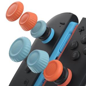 imageJSAUX Thumb Grips for Nintendo Switch 2 2025 Switch Thumb Grip Caps Ergonomic Design Enhanced Gaming Grip Comfortable ampamp Durable Joycon Grip Button Stick Cover  Purple 3Pairs6pcsBlue and Orange