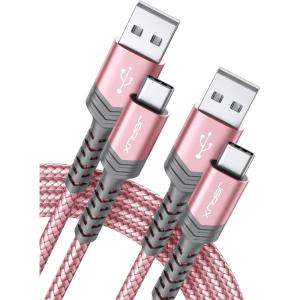 imageJSAUX USB C Cable 2Pack 66ft USB A to USB Cord Fast Charging for iPhone 17 iPhone Air iPhone 17 Pro iPhone 17 Pro Max iPhone 16iPhone 15 Series Samsung S20 S10 Note 20 10 Car Play  RedRose Gold