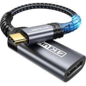 imageJSAUX USB C to DisplayPort Adapter 4K60Hz Type C to Display Port Cable Adapter Compatible with iPhone 17 Pro15 MacBook Pro 2019 2018 Surface Book Dell XPS Samsung Galaxy S24 S23 Note 20GreyGrey