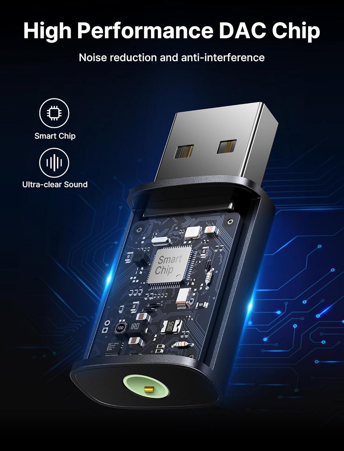 image2 Pack USB to 35mm Jack Audio Adapter JSAUX USB to Audio Aux Adapter External Stereo Sound Card TRRS Female Headset for PS4 PS5 HeadphoneMac Linux Laptop Desktops Docking Stationblack