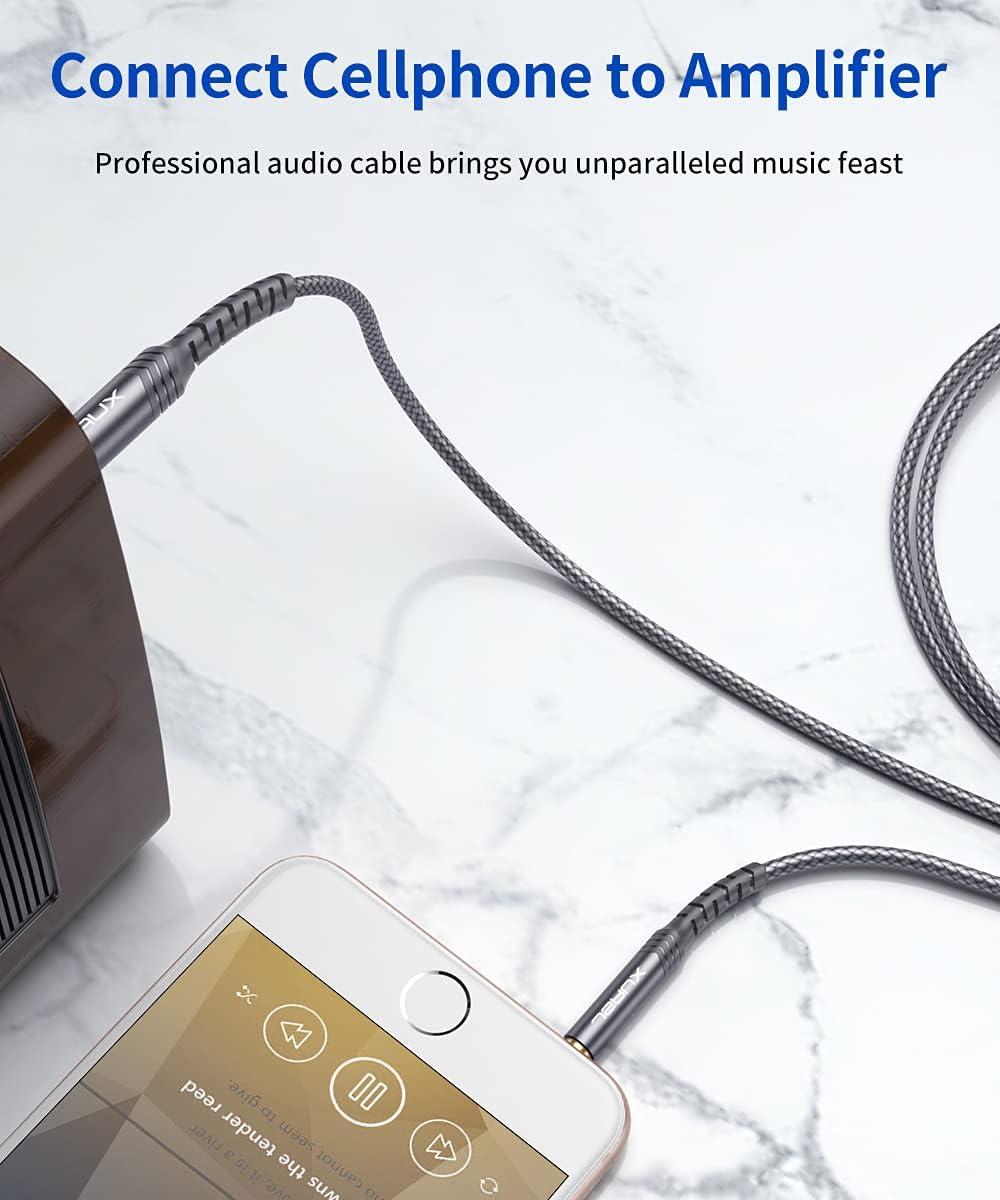 image35mm to 635mm Stereo Audio Cable JSAUX 635mm 14quot Male to 35mm 18quot Male TRS Bidirectional Stereo Audio Cable Jack 4FT for Guitar iPod Laptop Home Theater Devices Speaker and AmplifiersRedGrey