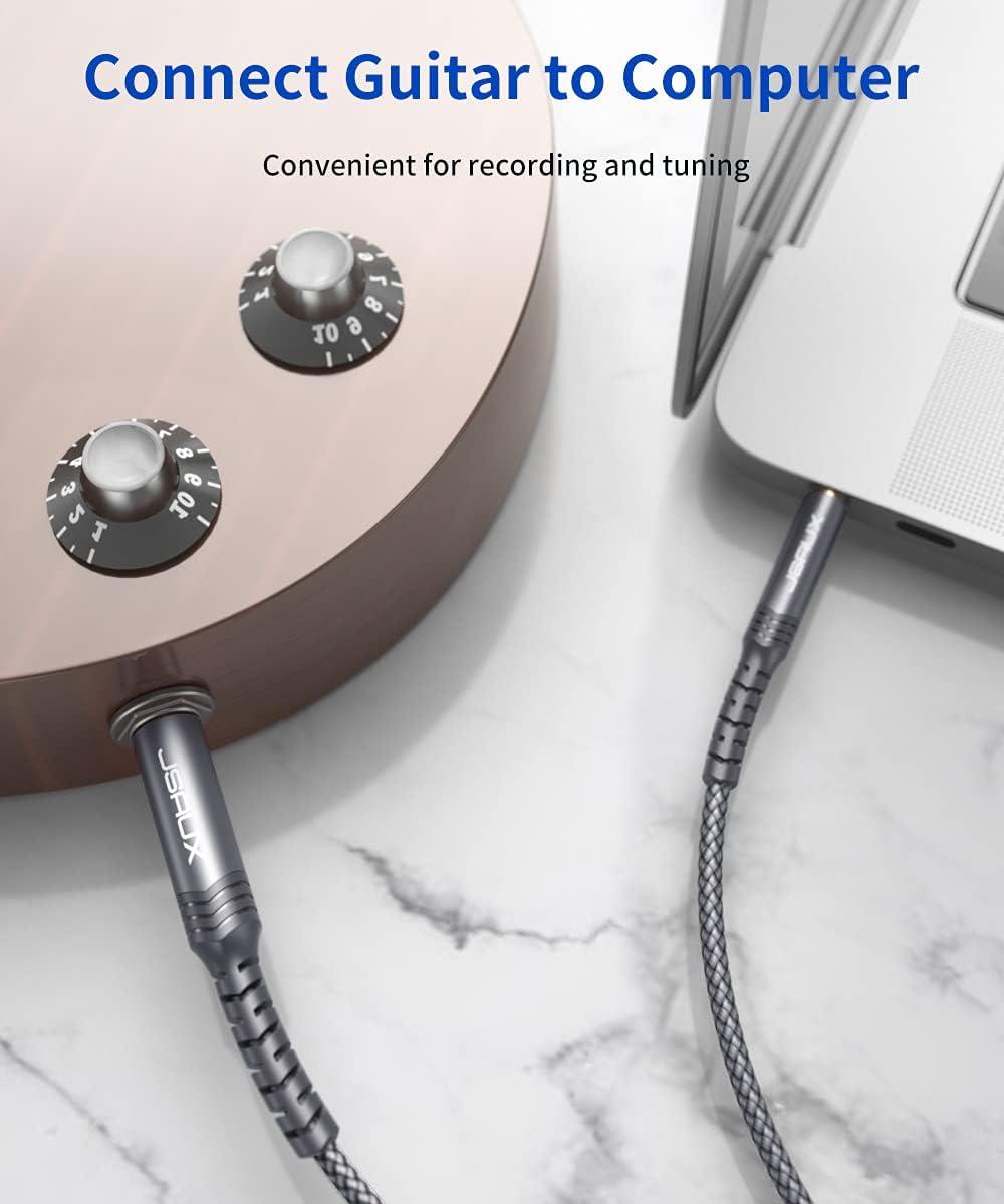 image35mm to 635mm Stereo Audio Cable JSAUX 635mm 14quot Male to 35mm 18quot Male TRS Bidirectional Stereo Audio Cable Jack 4FT for Guitar iPod Laptop Home Theater Devices Speaker and AmplifiersRedGrey