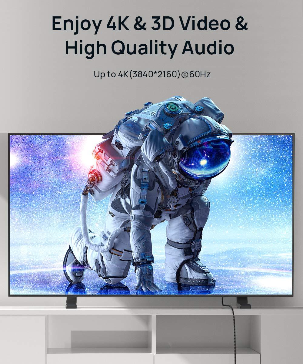 image4K Long HDMI Cable 2 Pack 25 ft JSAUX 18Gbps High Speed HDMI 20 Braided Cord 4K 60Hz HDR 2K 1440P 144Hz 1080p HDCP 22 3D ARC Ethernet Compatible with Monitor Smart TV PC PS5 PS4 Bluray RedRed