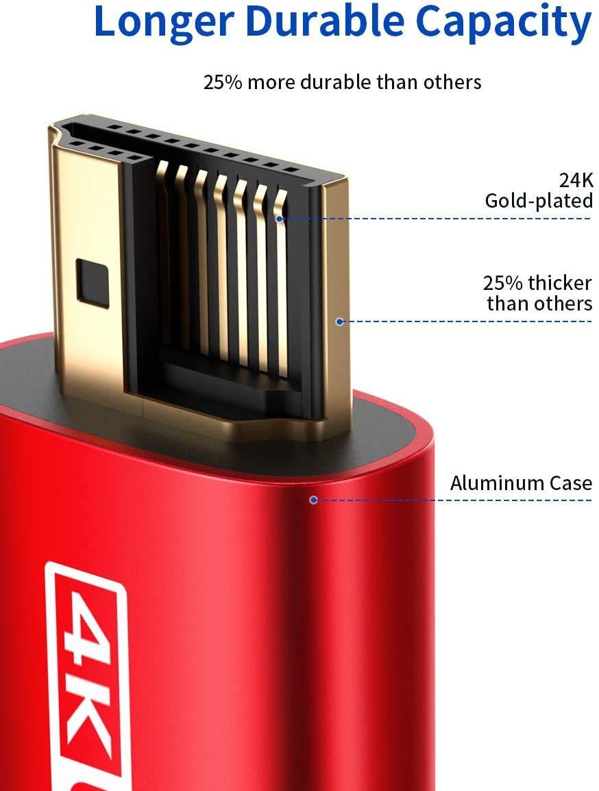 image4K Long HDMI Cable 2 Pack 25 ft JSAUX 18Gbps High Speed HDMI 20 Braided Cord 4K 60Hz HDR 2K 1440P 144Hz 1080p HDCP 22 3D ARC Ethernet Compatible with Monitor Smart TV PC PS5 PS4 Bluray RedRed