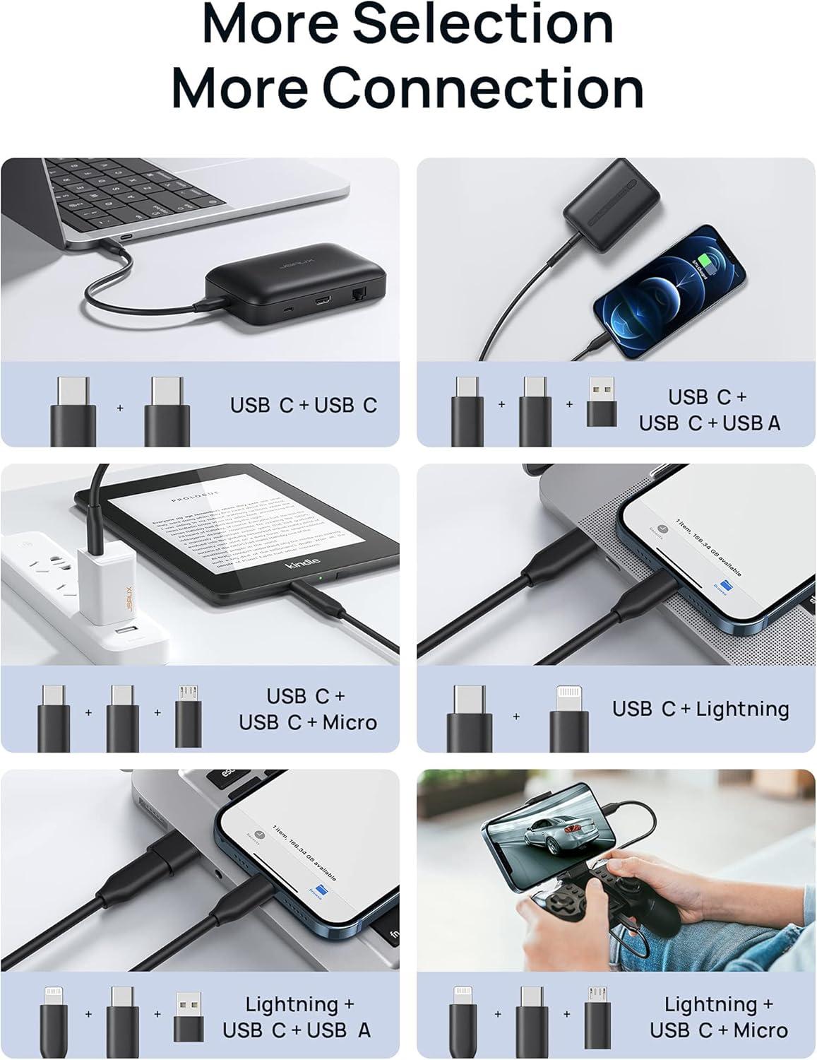 imageDocking Station JSAUX OmniCase 7in1 USB C Hub with Cable Storage Support 1000M Ethernet 4k HDMI 100W USB C PD USB 30 SDTF Card Docking Station for MacBookProAir iPad Chromebook7 in 1