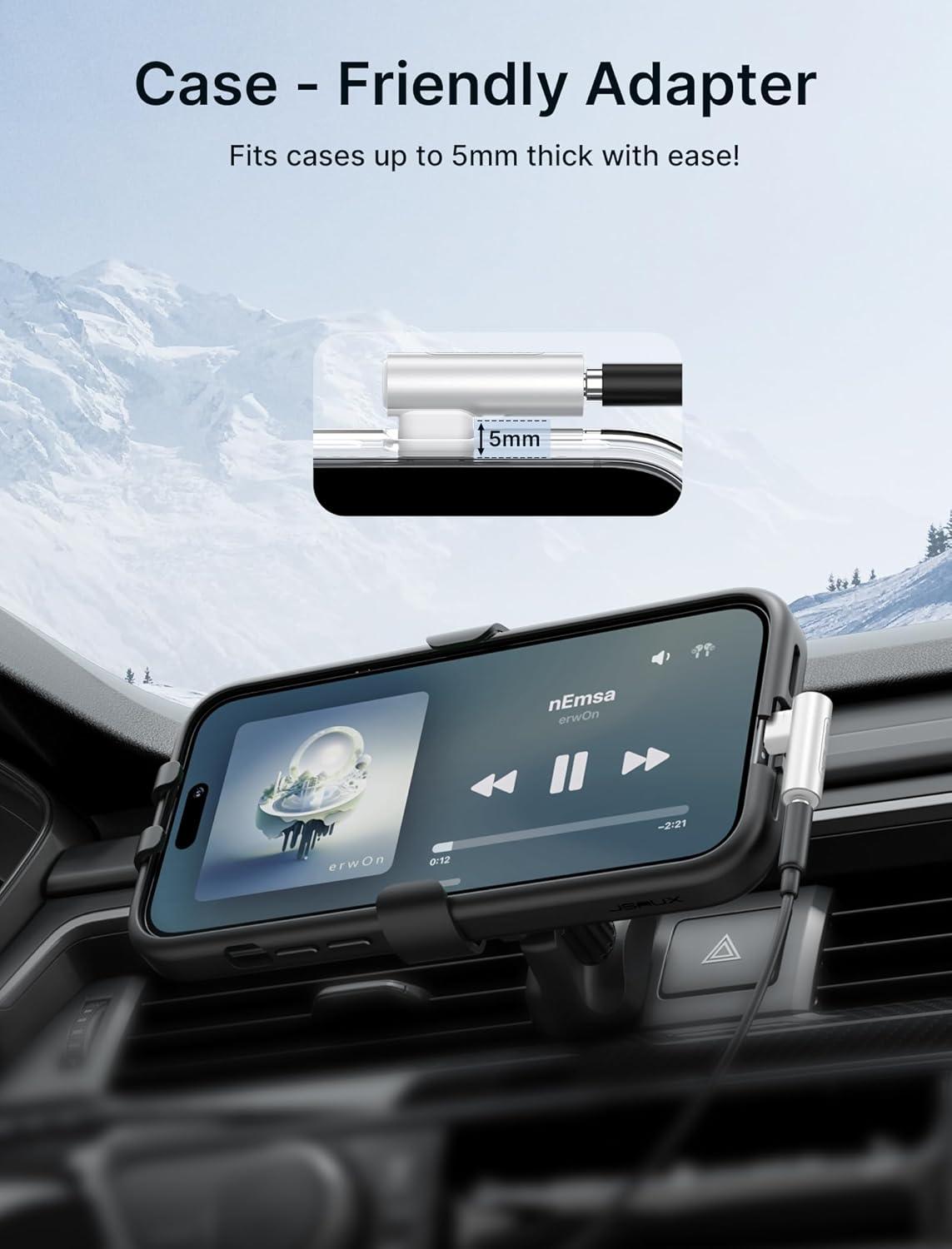 imageJSAUX 2 Pack Right Angle USB C to 35mm Audio Adapter Type C to Aux Headphone Jack Adapter with 24bit DAC HiFi Dongle Compatible with Galaxy S24S23 Ultra Pixel 98 iPad Pro MacBook iPhone 1716White