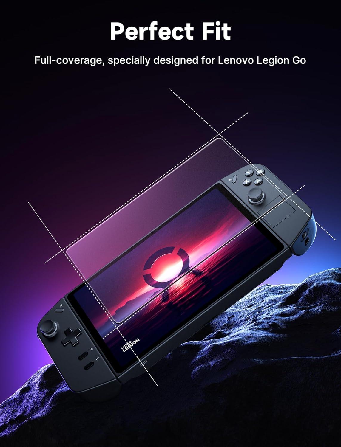 imageJSAUX 2Pack Screen Protector for Legion Go Anti Glare Screen Protector 9H Hardness EdgetoEdge Scratch Resistant Matte Tempered Glass Compatible with Lenovo Legion GoAntiGlare