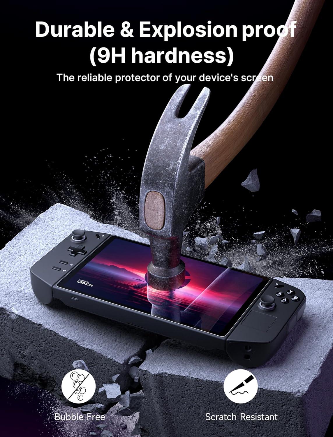 imageJSAUX 2Pack Screen Protector for Legion Go Anti Glare Screen Protector 9H Hardness EdgetoEdge Scratch Resistant Matte Tempered Glass Compatible with Lenovo Legion GoHD Clarity