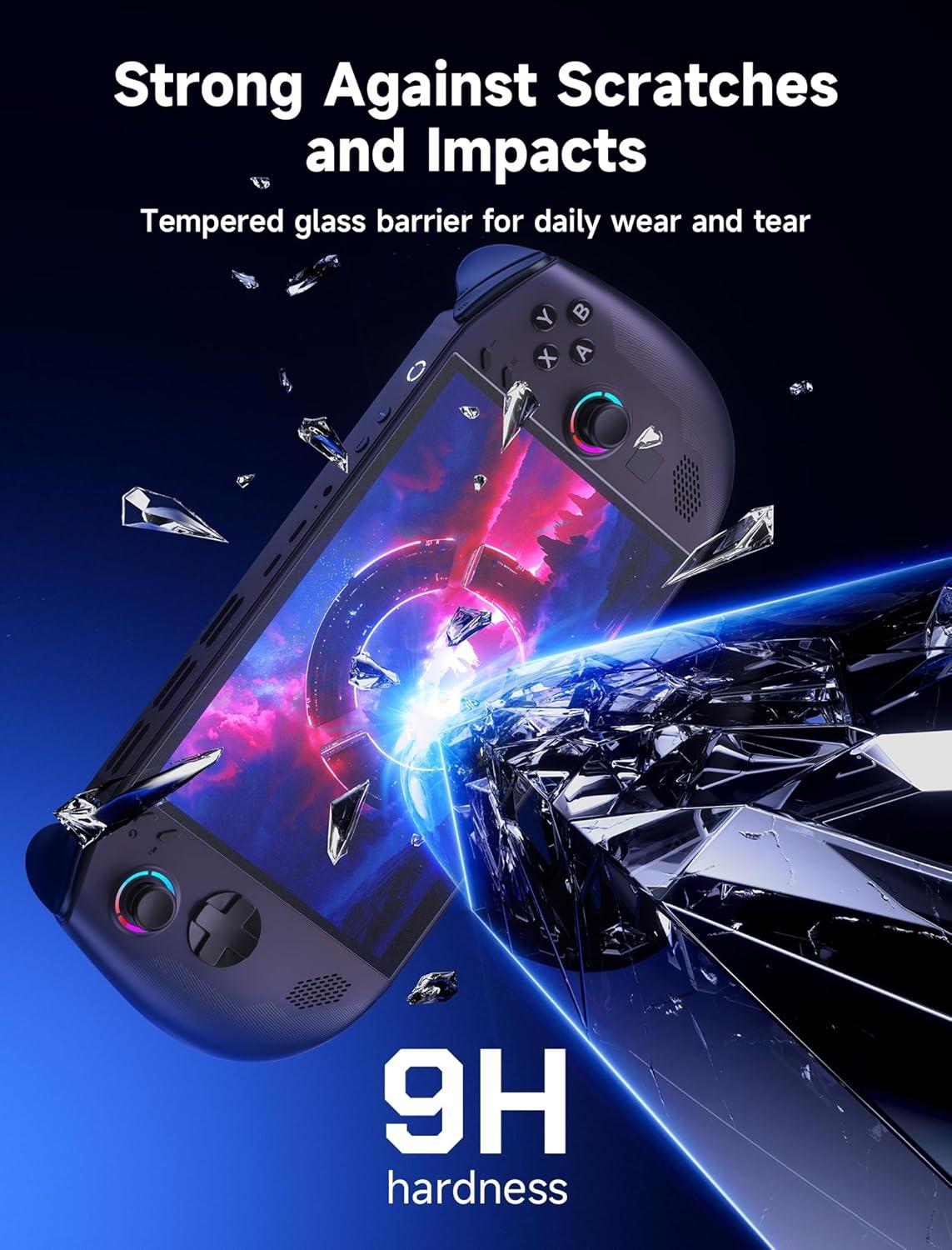 imageJSAUX 2Pack Screen Protector for Legion Go Anti Glare Screen Protector 9H Hardness EdgetoEdge Scratch Resistant Matte Tempered Glass Compatible with Lenovo Legion GoAntiGlare