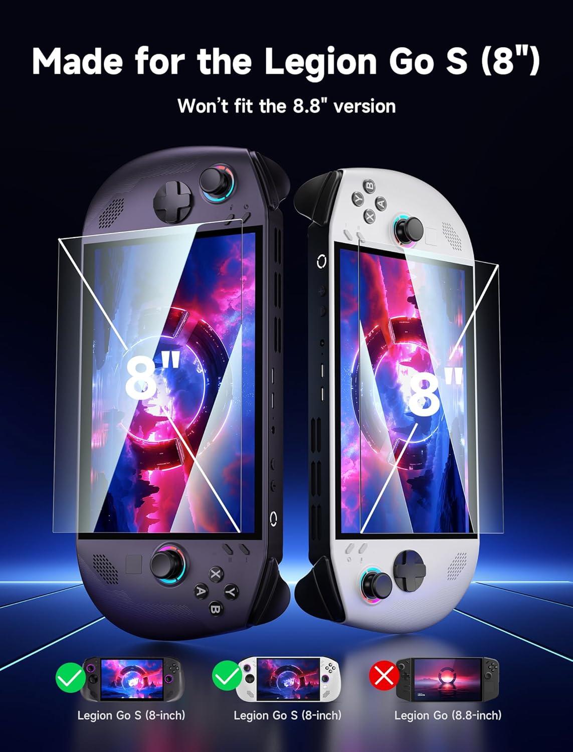 imageJSAUX 2Pack Screen Protector for Legion Go Anti Glare Screen Protector 9H Hardness EdgetoEdge Scratch Resistant Matte Tempered Glass Compatible with Lenovo Legion GoHD Clarity