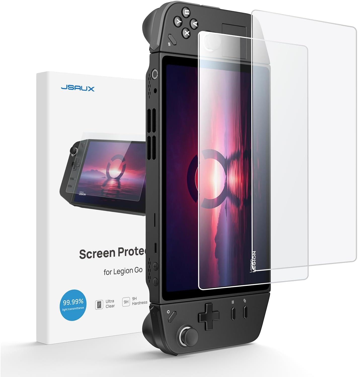 imageJSAUX 2Pack Screen Protector for Legion Go Anti Glare Screen Protector 9H Hardness EdgetoEdge Scratch Resistant Matte Tempered Glass Compatible with Lenovo Legion GoHD Clarity