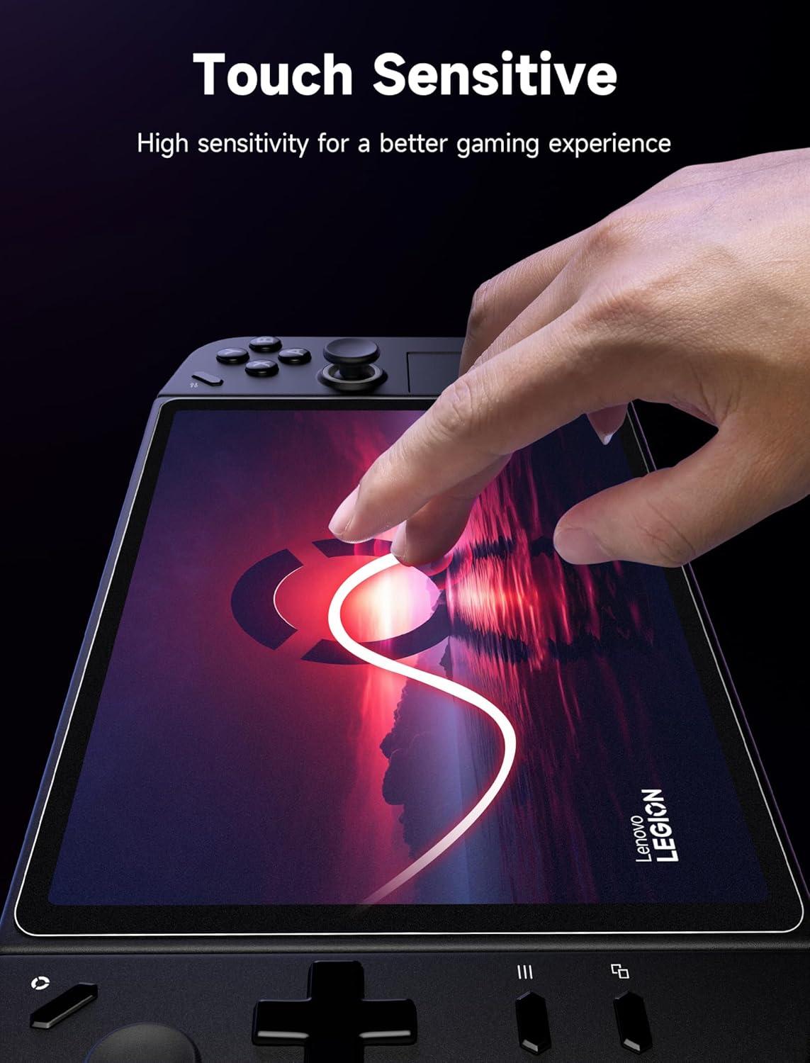 imageJSAUX 2Pack Screen Protector for Legion Go Anti Glare Screen Protector 9H Hardness EdgetoEdge Scratch Resistant Matte Tempered Glass Compatible with Lenovo Legion GoAntiGlare