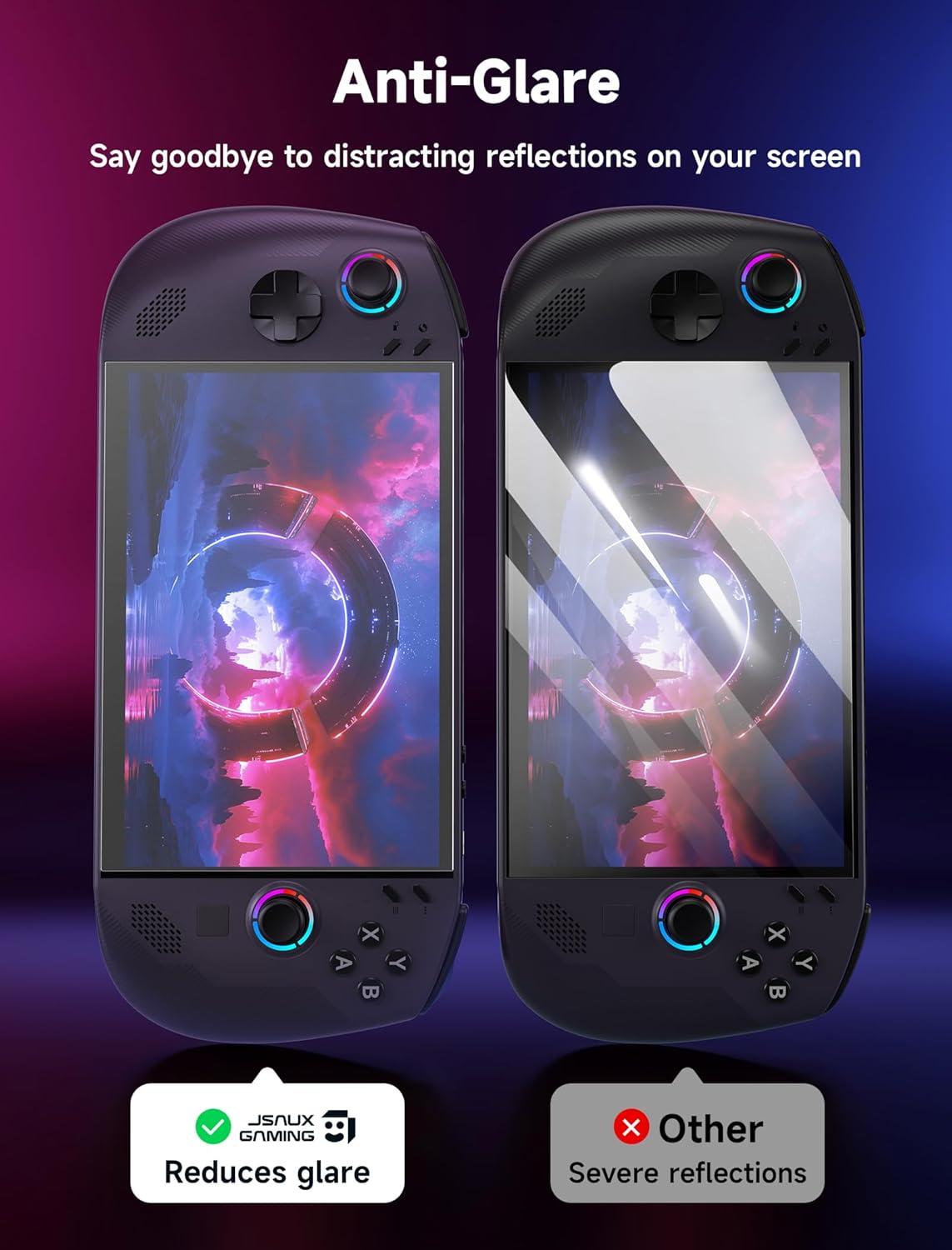imageJSAUX 2Pack Screen Protector for Legion Go Anti Glare Screen Protector 9H Hardness EdgetoEdge Scratch Resistant Matte Tempered Glass Compatible with Lenovo Legion GoAntiGlare