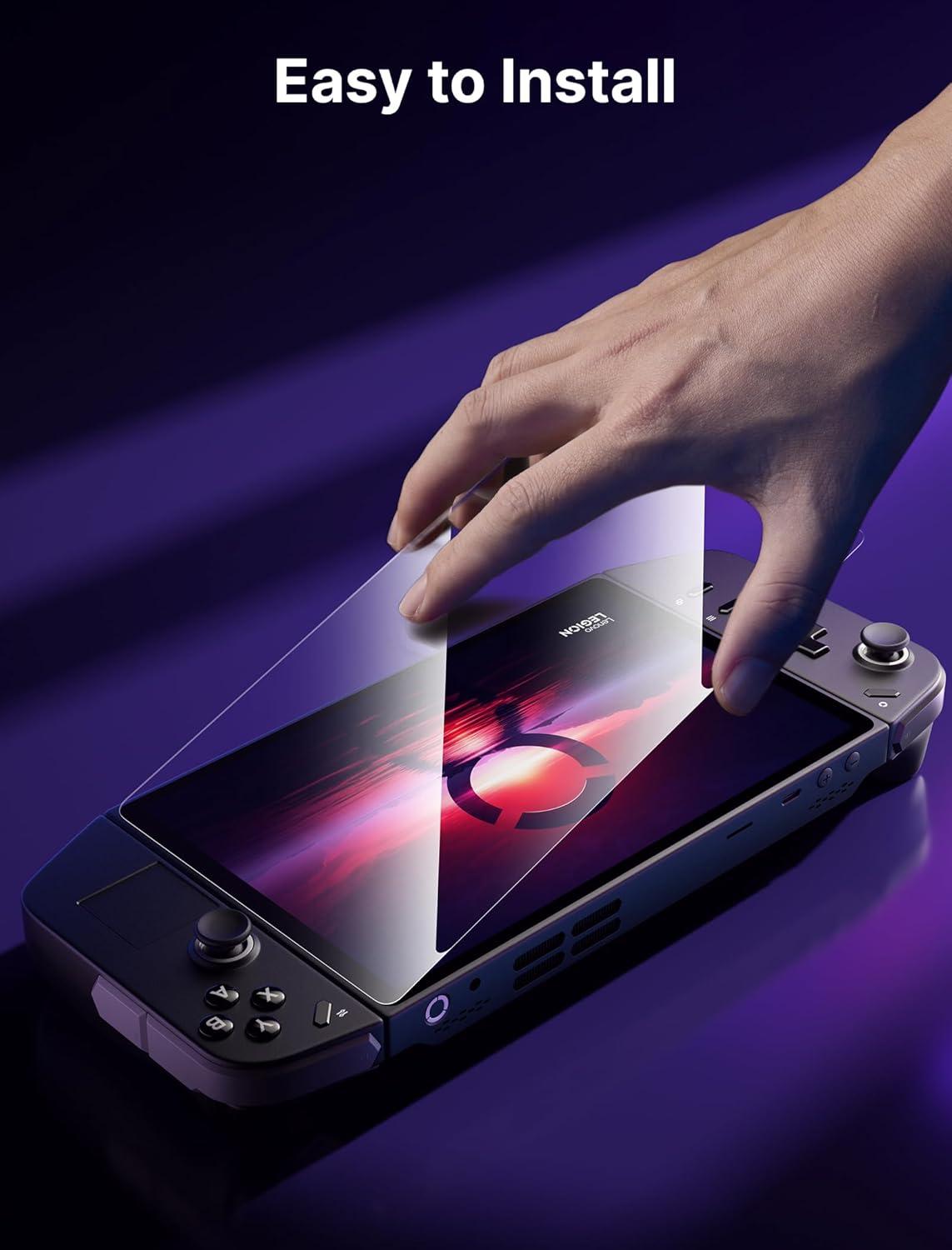 imageJSAUX 2Pack Screen Protector for Legion Go Anti Glare Screen Protector 9H Hardness EdgetoEdge Scratch Resistant Matte Tempered Glass Compatible with Lenovo Legion GoHD Clarity