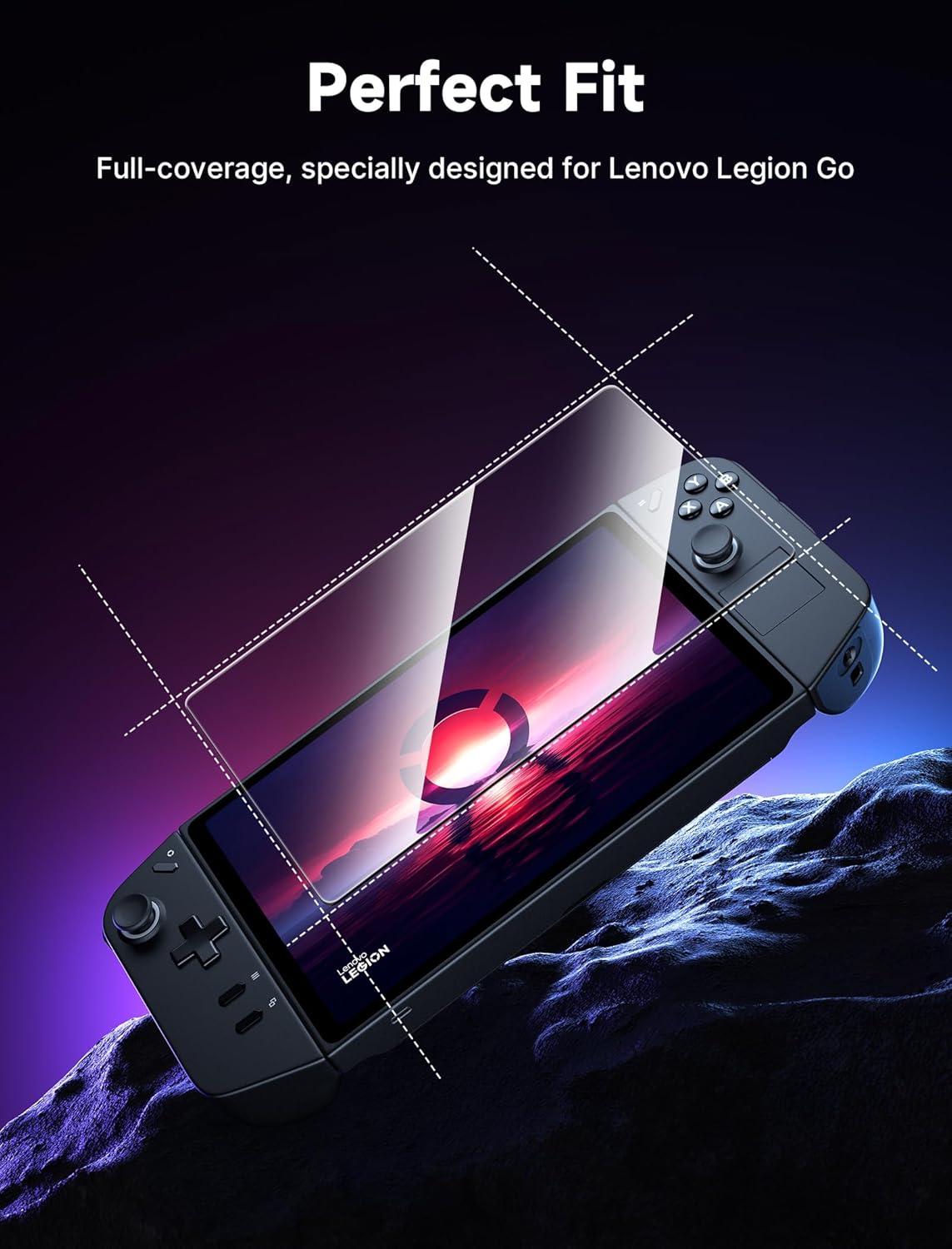 imageJSAUX 2Pack Screen Protector for Legion Go Anti Glare Screen Protector 9H Hardness EdgetoEdge Scratch Resistant Matte Tempered Glass Compatible with Lenovo Legion GoHD Clarity