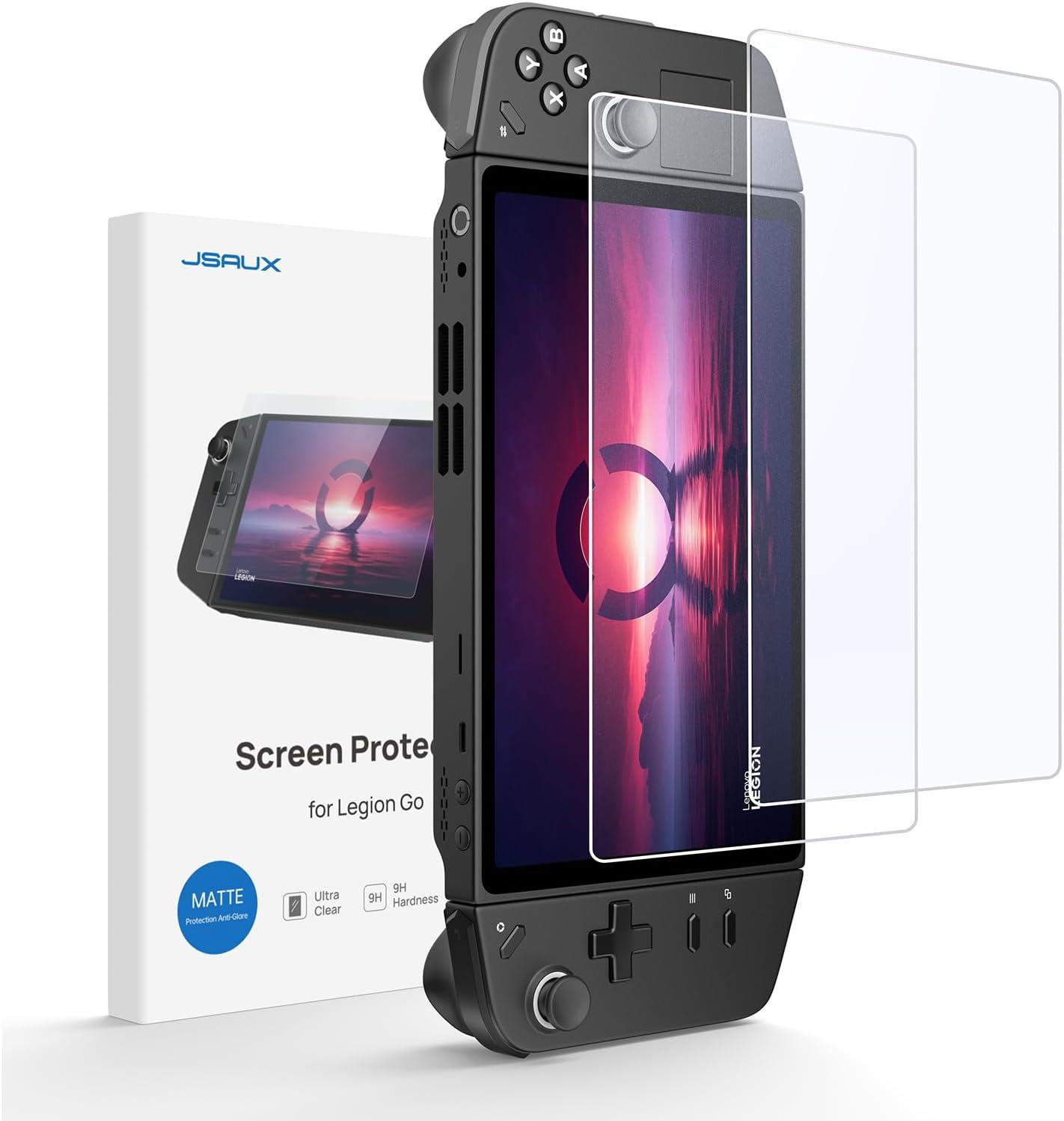 imageJSAUX 2Pack Screen Protector for Legion Go Anti Glare Screen Protector 9H Hardness EdgetoEdge Scratch Resistant Matte Tempered Glass Compatible with Lenovo Legion GoAntiGlare