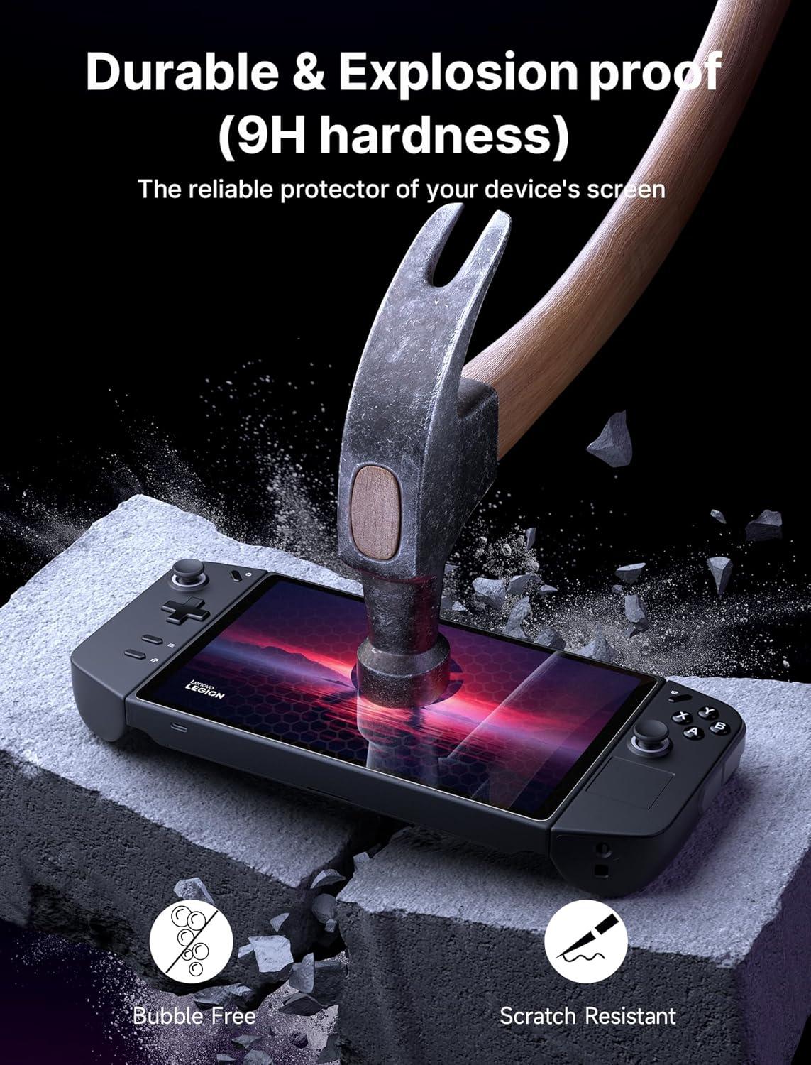 imageJSAUX 2Pack Screen Protector for Legion Go Anti Glare Screen Protector 9H Hardness EdgetoEdge Scratch Resistant Matte Tempered Glass Compatible with Lenovo Legion GoAntiGlare