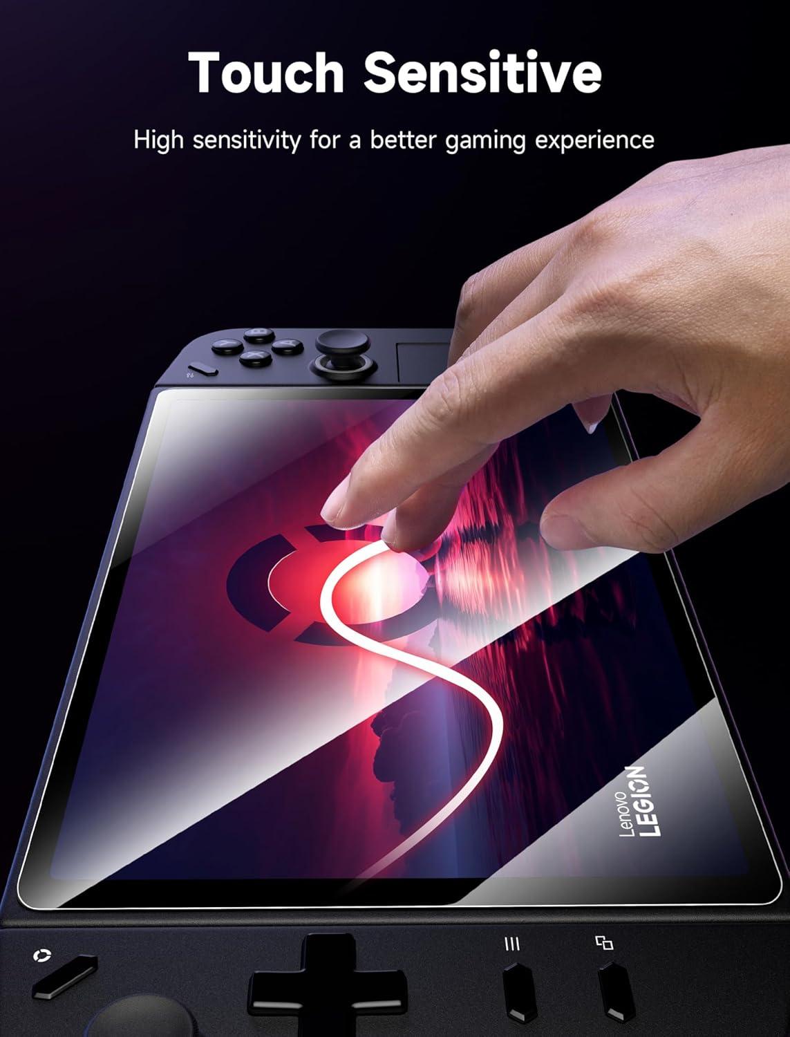 imageJSAUX 2Pack Screen Protector for Legion Go Anti Glare Screen Protector 9H Hardness EdgetoEdge Scratch Resistant Matte Tempered Glass Compatible with Lenovo Legion GoHD Clarity