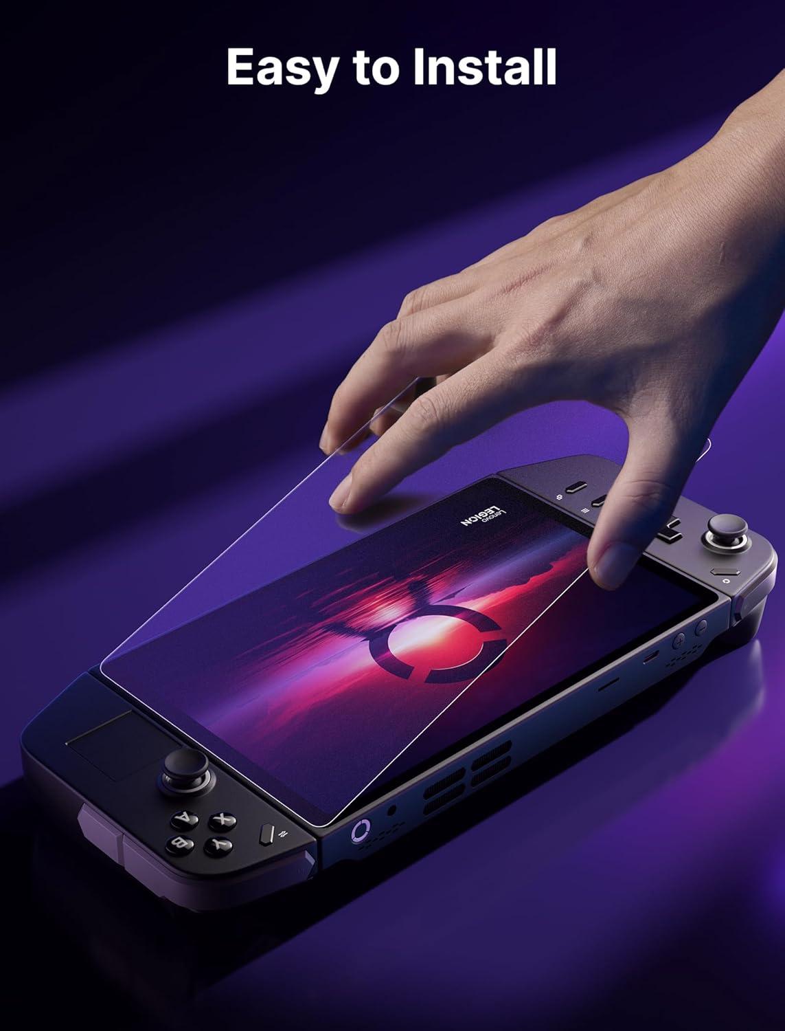 imageJSAUX 2Pack Screen Protector for Legion Go Anti Glare Screen Protector 9H Hardness EdgetoEdge Scratch Resistant Matte Tempered Glass Compatible with Lenovo Legion GoAntiGlare