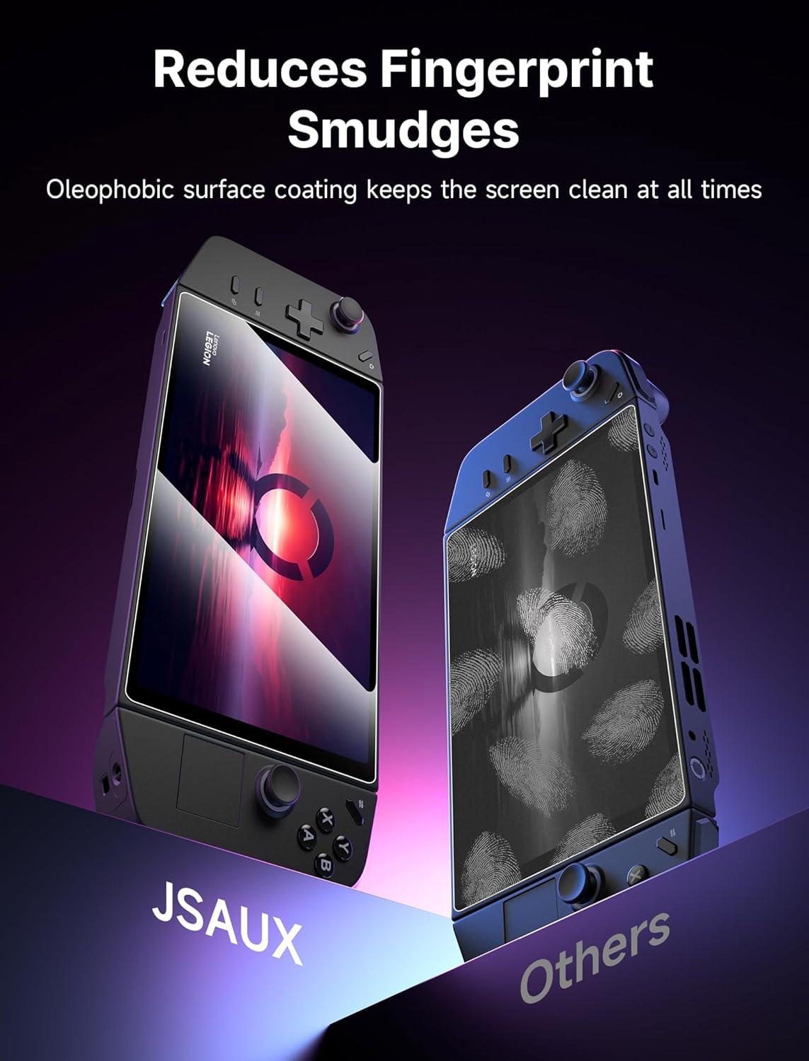 imageJSAUX 2Pack Screen Protector for Legion Go Anti Glare Screen Protector 9H Hardness EdgetoEdge Scratch Resistant Matte Tempered Glass Compatible with Lenovo Legion GoHD Clarity