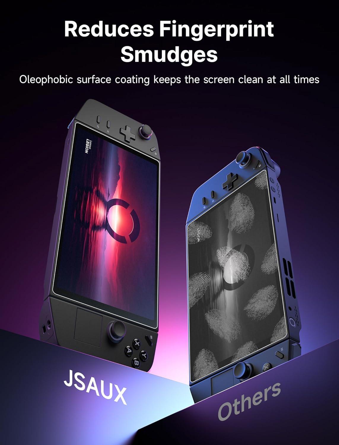 imageJSAUX 2Pack Screen Protector for Legion Go Anti Glare Screen Protector 9H Hardness EdgetoEdge Scratch Resistant Matte Tempered Glass Compatible with Lenovo Legion GoAntiGlare